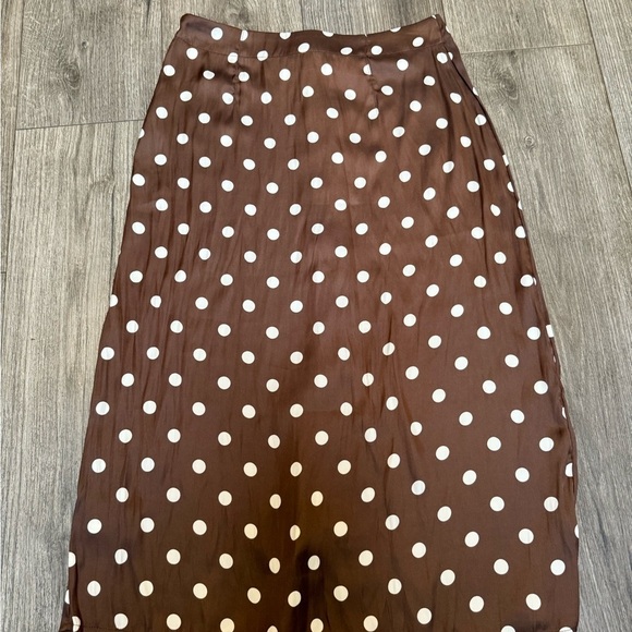 NWT Free People Analise Polka Dot Button-Up Midi Skirt – Pinecone Combo - Picture 7 of 10